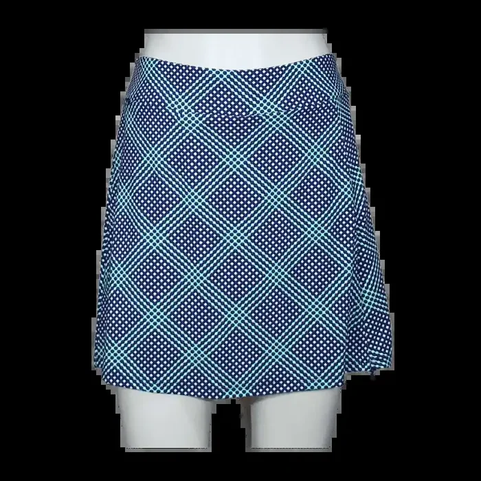 Lulu-B Women‘s Zip Skort – Gingham Navy – S