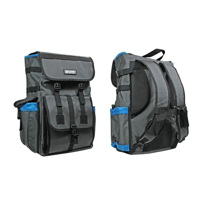 Lunkerhunt LTS Fishing Tackle Backpack with 2 Rod Holders + 3 Tackle Boxes, Lighweight Spacious 30L Interior, Zipperless Design