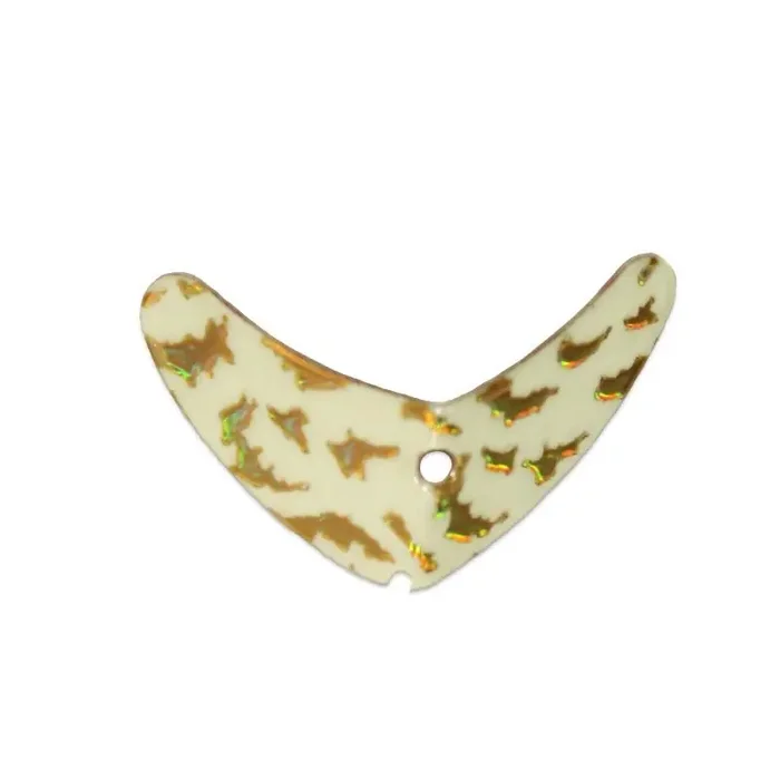 Mack‘s Lures Smile Blades – 1.1″ – Glow/Gold Tiger