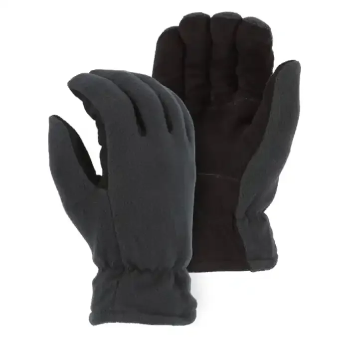 Majestic Winter Lined Deerskin Drivers Glove With Fleece – Black – L
