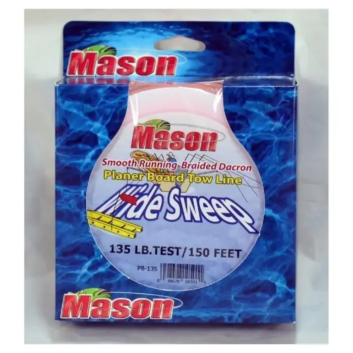 Mason Tackle “WIDE SWEEP” Planer Board Tow Line – Fluorescent Orange – 200 LB. – 150‘