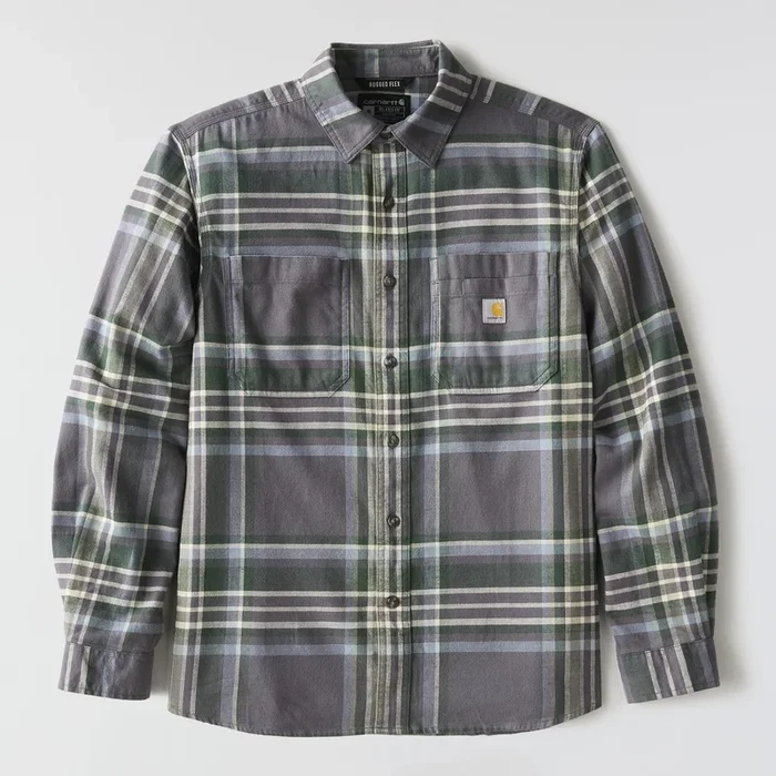 Men’s Loose Fit Medium Weight Flannel Long Sleeve Plaid Shirt