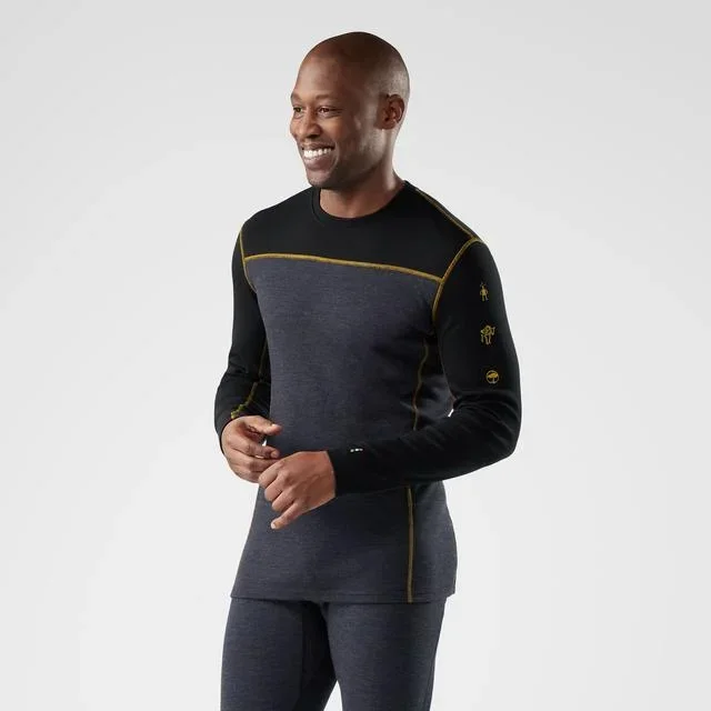 Mens Classic Thermal Merino Base Layer Colorblock Crew Top