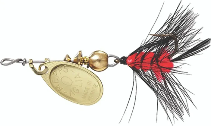 Mepps – Aglia Ul-lite Spin Fly – 1/12oz Gold-blk/orange –