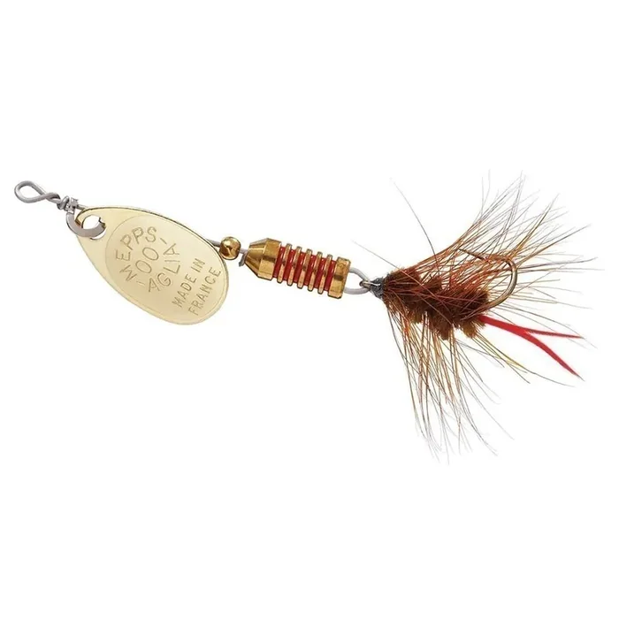 Mepps Agila Plain Treble Spinner – 00 – 1/18 oz. – Gold-Brown