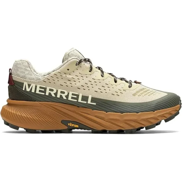 Merrell Men‘s Agility Peak 5 Trail Running Shoes – Oyster/Olive – 9.5
