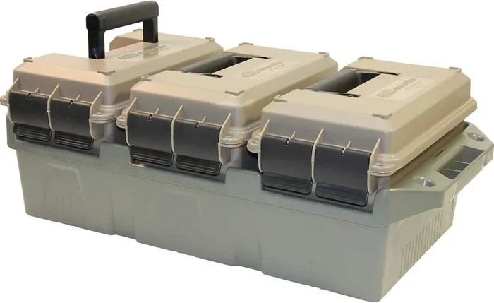 MTM Case-Gard 3-Can Ammo Crate 50 Cal – Dk Earth/Army Green