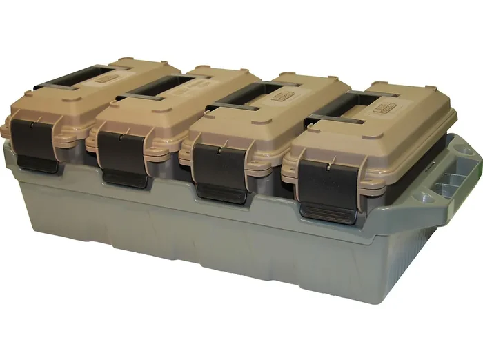 MTM Case-Gard 4-Can Ammo Crate 30 Cal – Dk Earth/Army Green