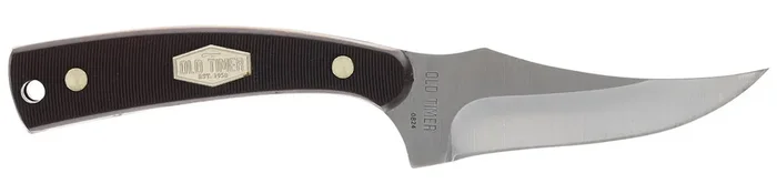 Old Timer 1227067 Sharpfinger 1.603.25 Foldingfixed Plain Satin Stainless Steel Blade 2.203.75 Brown Wbrass Sawcut Handle
