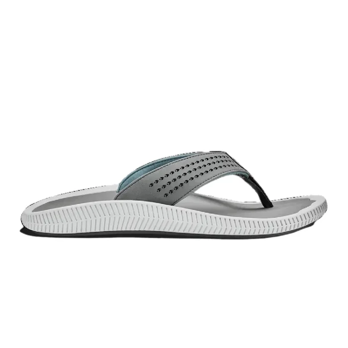 OluKai Men‘s Ulele Water-Ready Beach Sandals – Stone/Stone – 13
