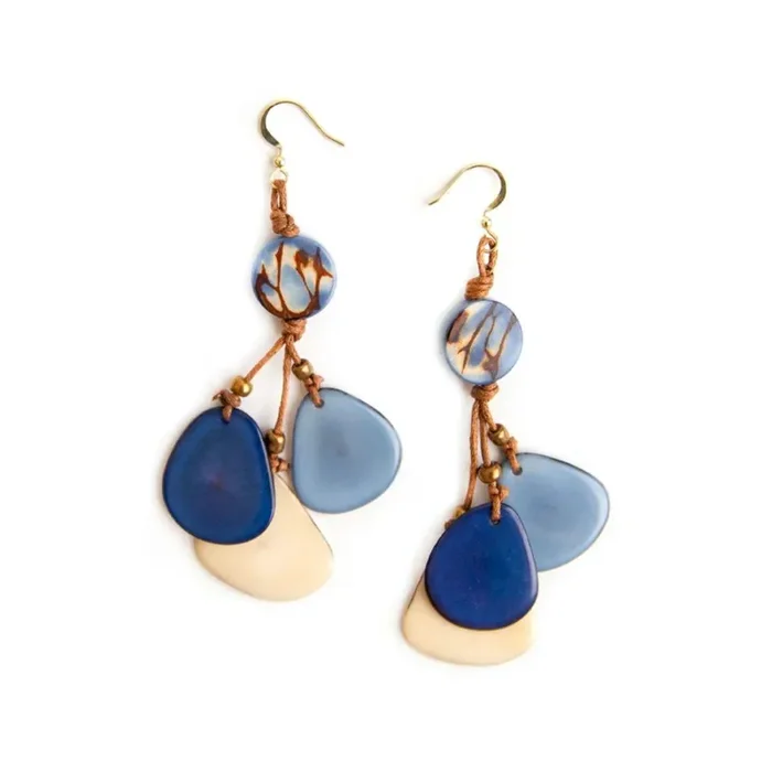 Organic Tagua Jewelry Allison Earrings – Biscayne Bay Combo