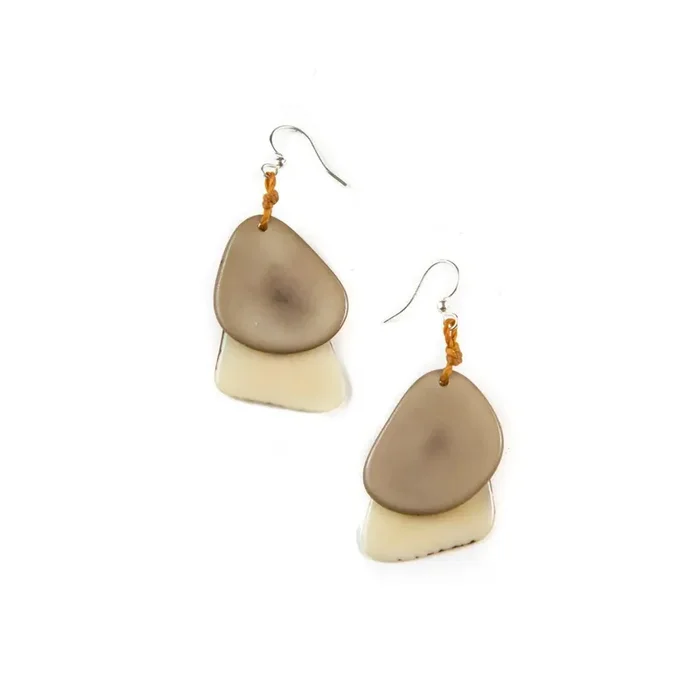 Organic Tagua Jewelry Fiesta Earrings – Cafe con Leche Ivory