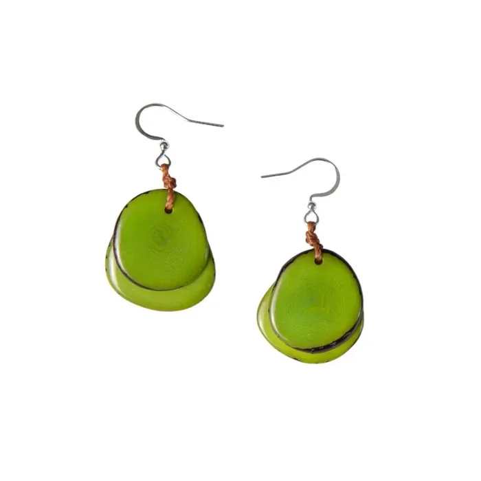 Organic Tagua Jewelry Fiesta Earrings – Lime