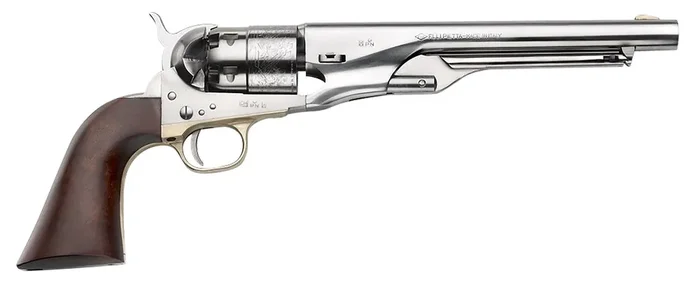 Pietta Pf60os448 1860 Army Old Silver 44 Cal 8 6rd Old Silver Steel Frame Cylinder Round Barrel Wwalnut Grip – PF60OS448
