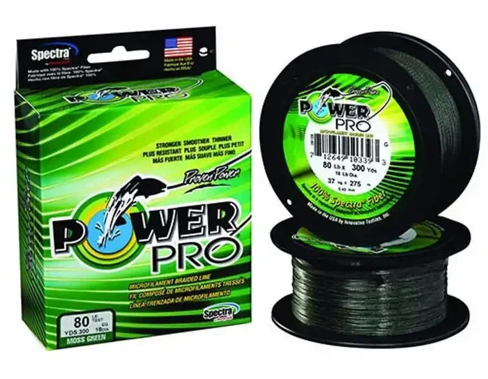 PowerPro Braided Spectra Fiber Microfilament Line – Moss Green – 8 LB. (150 YDS.)