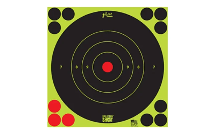Pro-Shot Products Splatter Shot 8″ Bullseye Adhesive Target 6 Pack Black/Green 8B-GREEN-6PK