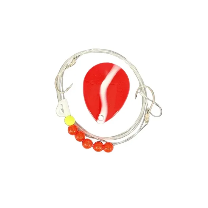 Quick Change Two-Hook Spinner Rig – 4 – Red/White