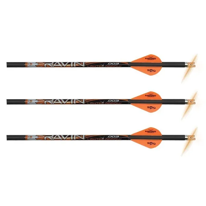 Ravin Crossbows Match-Grade Lighted Arrows – .003 – 400 grain (w/100 grain field tip or broadhead) – 2″ offset vanes