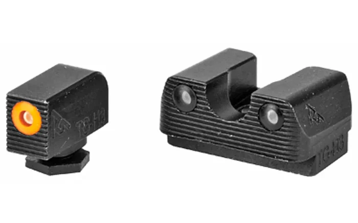 Rival Arms Tritium 3 Dot Front/Rear Green Night Sight For Glock 17/19 Orange Front Sight Ring Black Nitride Quench-Polish-Quench (QPQ) Finish RA-RA1A231G
