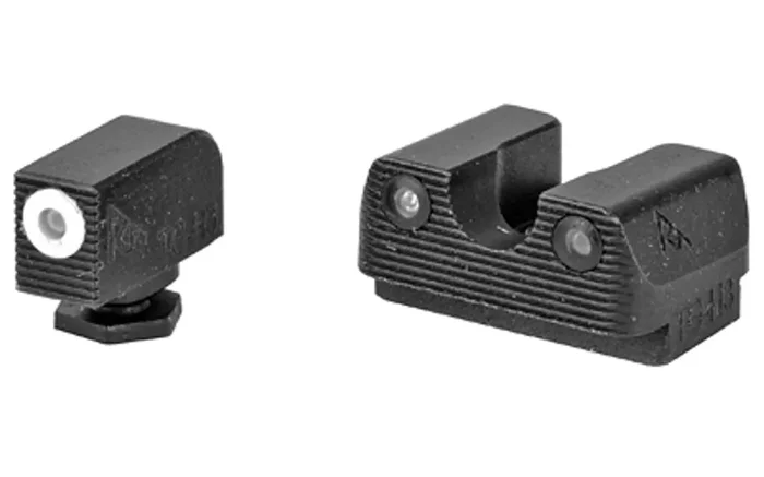 Rival Arms Tritium 3 Dot Front/Rear Green Night Sight For Glock MOS 17/19 Orange Front Sight Ring Black Nitride Quench-Polish-Quench (QPQ) Finish RA-RA3A231G