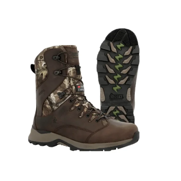 Rocky Exclusive Trophy Series Waterproof Hunting Boot – 9″ – Brown with Camo – 9.5