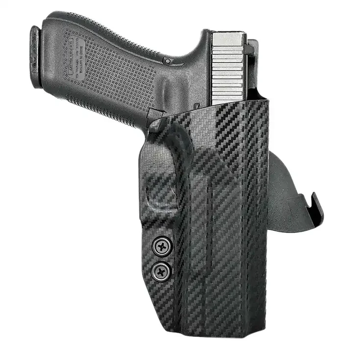 Rounded Gear Glk172231cfrhowbpdl Paddle Holster Owb Black Carbon Fiber Kydex Fits Glock 17 Right Hand