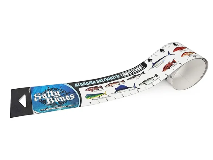 Salty Bones – Fishing Ruler Sticker Alabama Saltwater 2.25in –