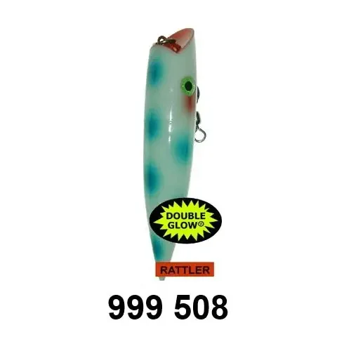 Silver Horde Ace Hi Rattle Plug – 5″ – Glow Blue