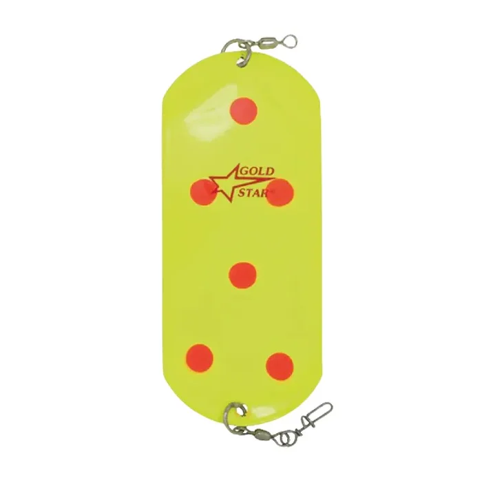 Silver Horde Gold Star Stubby Dodger – Chartreuse w/Fire Dots