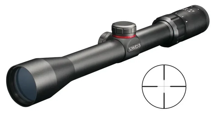 Simmons .22 Mag Rimfire Rifle Scope with Rings – 3-9x32mm Truplex 31.4-10.5‘ 3.75″ Matte – 511039
