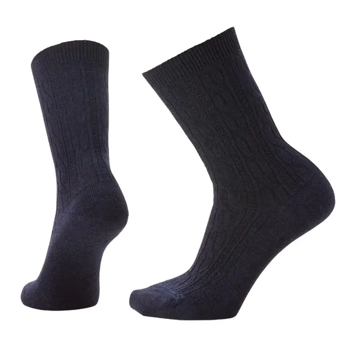 Smartwool Women‘s Everyday Cable Crew Socks – Deep Navy Heather – L
