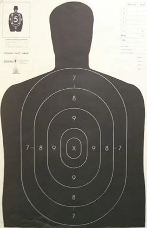 Speedwell Official NRA Police Qualification Silhouette Police Silhouette – Black – 200/Pack – B 27 E