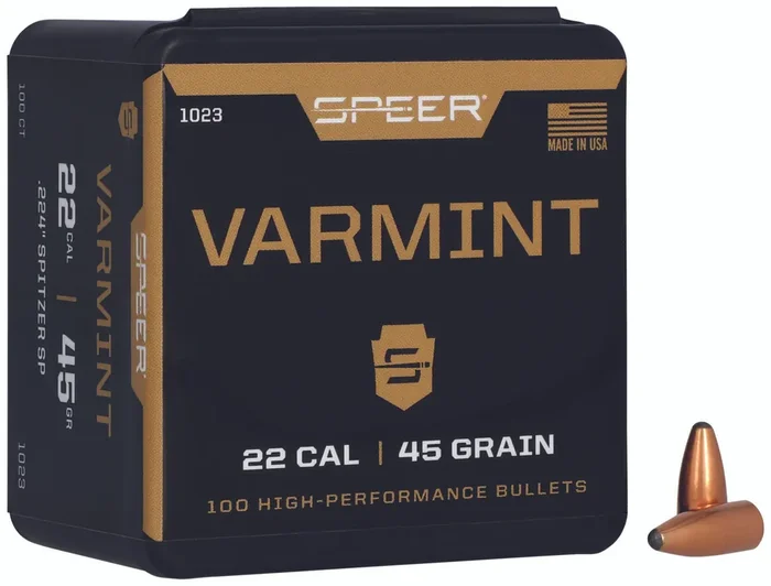 Speer 1023 Varmint 22cal 45gr Jacketed Soft Point 100 Per Box5 Case – 1023