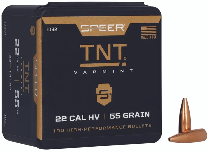 Speer 1032 Tnt 22cal 55gr Jacketed Hollow Point 100 Per Box5 Case – 1032
