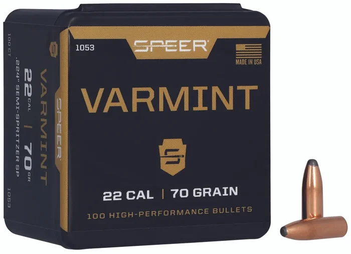 Speer 1053 Varmint 22cal 70gr Jacketed Soft Point 100 Per Box5 Case – 1053