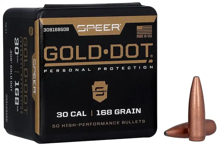 Speer 308168gd Gold Dot 30cal 168gr Soft Point 50 Per Box20 Case – 308168GD