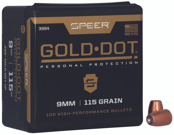 Speer 3994 Gold Dot Personal Protection 9mm 115gr Hollow Point 100 Per Box5 Case – 3994