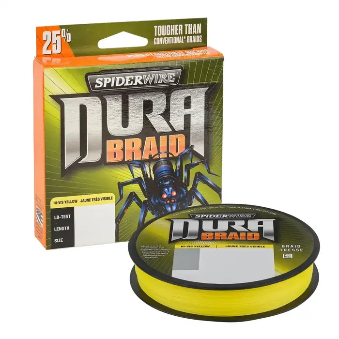 SpiderWire DuraBraid Braid Fishing Line – Hi-Vis Yellow – 8 LB. (150 YDS.)
