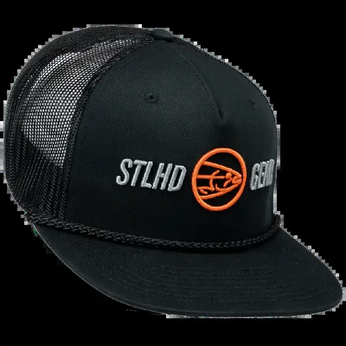 STLHD Gear Men‘s Slack Tide Flat Bill Trucker Hat – Black