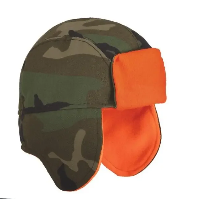 Stormy Kromer Kids/Youth Twill/Fleece Trapper – Woodland Camo – L