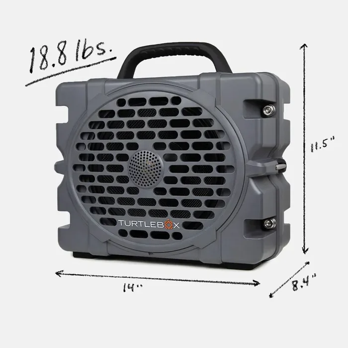 Turtlebox Grande Loud! Outdoor Portable Bluetooth 5.0 Speaker – Thunderhead Gray