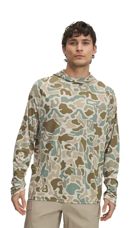 Under Armour Men‘s UA Fish Elite Print M Hoodie – Sandstorm/Marine OD Green – M