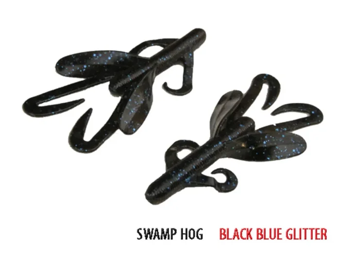 V&M Baits – Baby Swamp Hog – 3.5in 10pk Black/blu Glt – BSWHBBG10