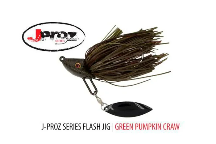 V&M Baits – J-proz Flash Jig – 3/8oz Blk Bld-green Pump – FLGPCR-38B