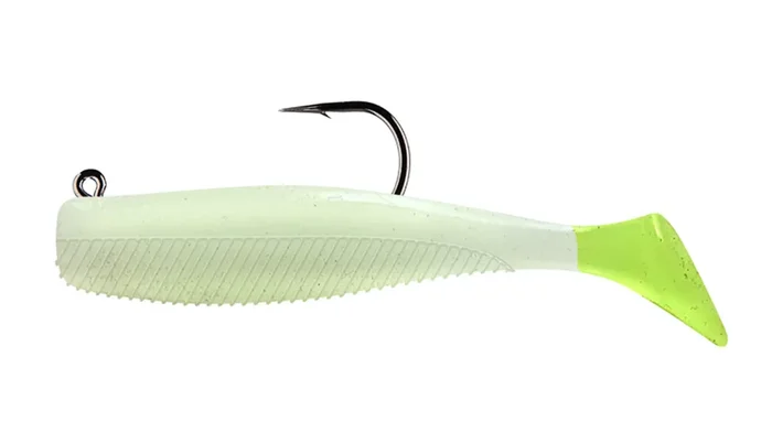 Vudu – Vudu Rigged Quiver Shad 3in 1/8oz 2pk Glo/chart –
