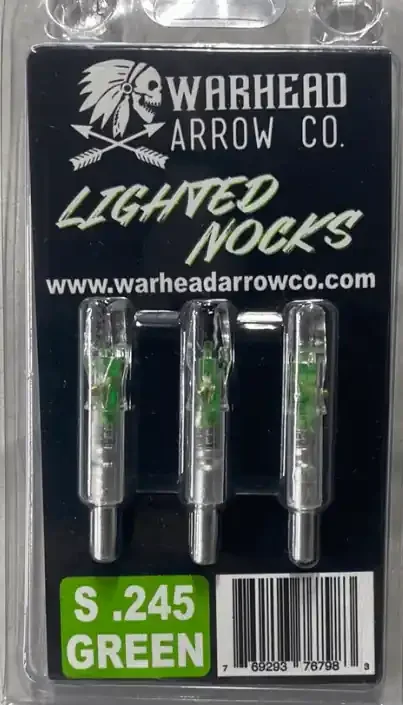 Warhead Arrow Co. Lighted S Nocks – .245 – Green