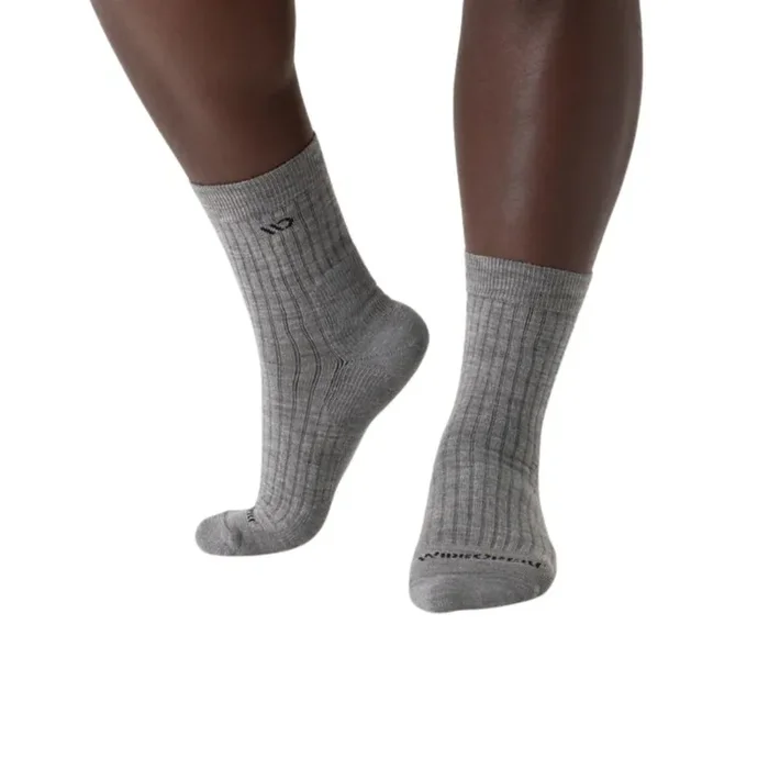 Wide Open Socks Men‘s Solid Cushioned Micro Crew Socks – Light Gray – XL