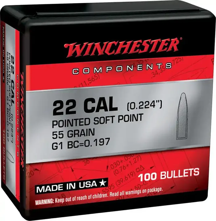 Winchester PSP Bullets .223 Rem .224″ 55gr 100/ct – WB223SP55X