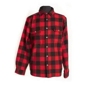 Woolly Dry Goods Men‘s 7 OZ Flannel Shirt – Red/Black Plaid – M
