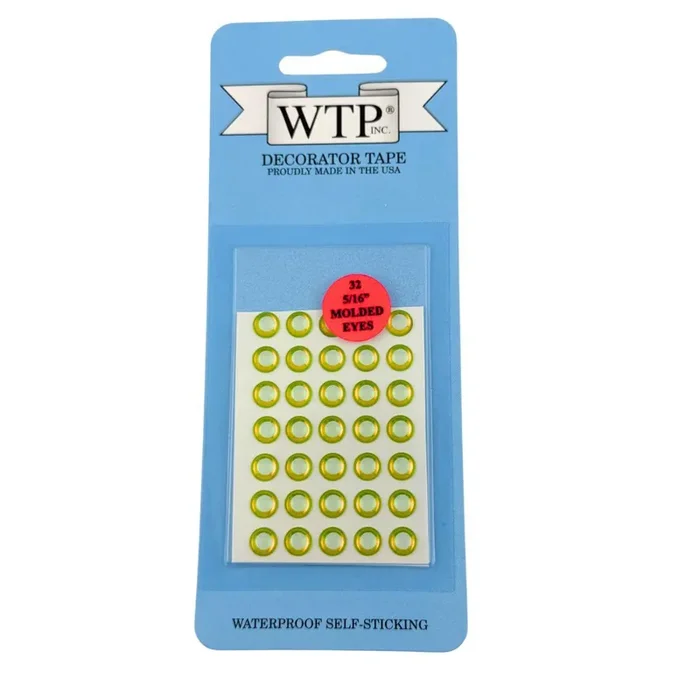 WTP 3-D Soft Molded Eyes (32 Per Pack) – 5/16″ – Green UV
